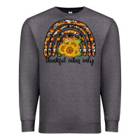 Charcoal Heather Thankful Vibes Only Premium Sweatshirt - CowhideDigitalArt