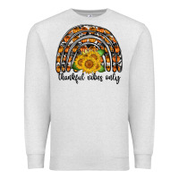 Oatmeal Heather Thankful Vibes Only Premium Sweatshirt - CowhideDigitalArt