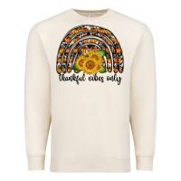 Sandshell Thankful Vibes Only Premium Sweatshirt - CowhideDigitalArt
