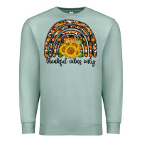 Seafoam Thankful Vibes Only Premium Sweatshirt - CowhideDigitalArt