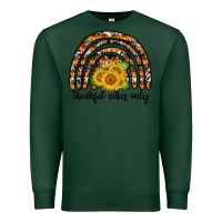 Sports Green Thankful Vibes Only Premium Sweatshirt - CowhideDigitalArt