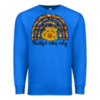True Royal Thankful Vibes Only Premium Sweatshirt - CowhideDigitalArt
