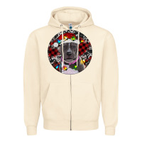 Sandshell Pitbull And Buffalo Plaid Zipper Hoodie - RanaPortraitStore