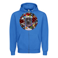 True Royal Pitbull And Buffalo Plaid Zipper Hoodie - RanaPortraitStore