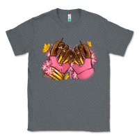 Charcoal Heather Pink afro nails Classic Tee - RanaPortraitStore
