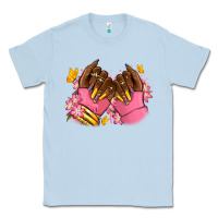 Dusty Blue Pink afro nails Classic Tee - RanaPortraitStore