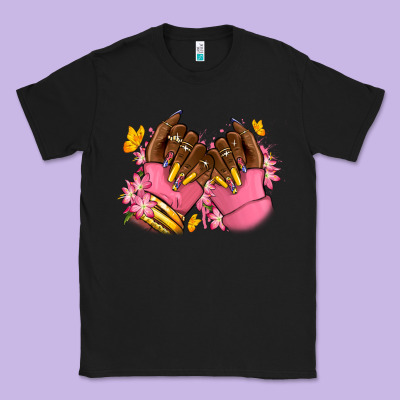 Pink Afro Nails Classic Tee Designed By Ranaportraitstore