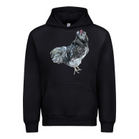 Black Ameraucana Rooster Urban Hoodie - LillyAllenDesigns