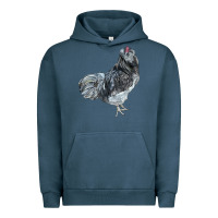 Pigment Midnight Navy Ameraucana Rooster Urban Hoodie - LillyAllenDesigns