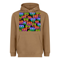 Toasted Coconut Halloween Pumpkins Heavyweight Hoodie - texasbilliewilder