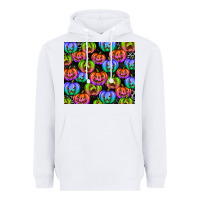 White Halloween Pumpkins Heavyweight Hoodie - texasbilliewilder