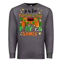Charcoal Heather P is Patrick's Day playing games Premium Sweatshirt - Neo Western