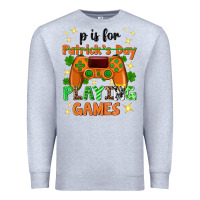 Heather Grey P is Patrick's Day playing games Premium Sweatshirt - Neo Western