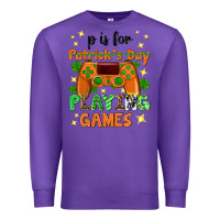 Purple P is Patrick's Day playing games Premium Sweatshirt - Neo Western