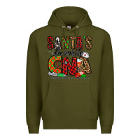 Army Green santa’s favorite cna Premium Hoodie - Jasminsmagicworld
