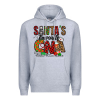 Heather Grey santa’s favorite cna Premium Hoodie - Jasminsmagicworld