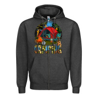 Charcoal Heather camping Zipper Hoodie - texasbilliewilder