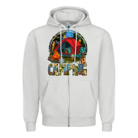 Dove Grey camping Zipper Hoodie - texasbilliewilder