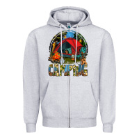 Heather Grey camping Zipper Hoodie - texasbilliewilder