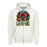 Oatmeal Heather camping Zipper Hoodie - texasbilliewilder