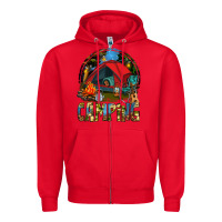 Red camping Zipper Hoodie - texasbilliewilder