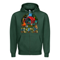 Sports Green camping Zipper Hoodie - texasbilliewilder