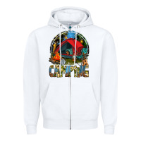 White camping Zipper Hoodie - texasbilliewilder