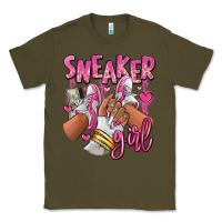 Army Green Pink and white sneaker girl Classic Tee - RanaPortraitStore