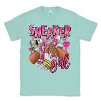 Seafoam Pink and white sneaker girl Classic Tee - RanaPortraitStore