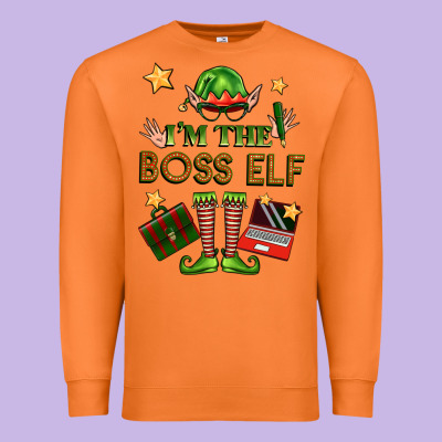 Im The Boss Elf Premium Sweatshirt Designed By Fadigitalartstudio