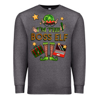 Charcoal Heather im the boss elf Premium Sweatshirt - FaDigitalArtStudio