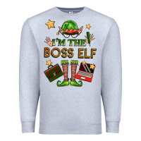 Heather Grey im the boss elf Premium Sweatshirt - FaDigitalArtStudio