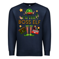 Navy im the boss elf Premium Sweatshirt - FaDigitalArtStudio