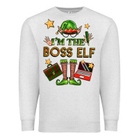 Oatmeal Heather im the boss elf Premium Sweatshirt - FaDigitalArtStudio