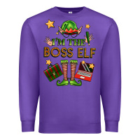 Purple im the boss elf Premium Sweatshirt - FaDigitalArtStudio