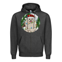 Charcoal Heather Pomeranian And Farm Zipper Hoodie - RanaPortraitStore