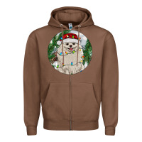 Chestnut Pomeranian And Farm Zipper Hoodie - RanaPortraitStore