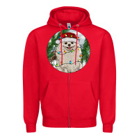 Red Pomeranian And Farm Zipper Hoodie - RanaPortraitStore