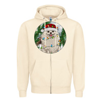 Sandshell Pomeranian And Farm Zipper Hoodie - RanaPortraitStore