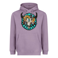 Lavender gamestone with bull skull Heavyweight Hoodie - RanaPortraitStore