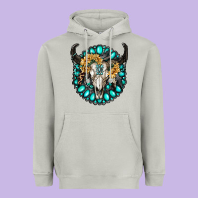 Gamestone With Bull Skull Heavyweight Hoodie Designed By Ranaportraitstore
