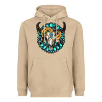 Mushroom gamestone with bull skull Heavyweight Hoodie - RanaPortraitStore