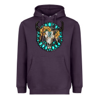 Plum gamestone with bull skull Heavyweight Hoodie - RanaPortraitStore