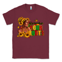 Burgundy Remember your roots Afro American Classic Tee - RanaPortraitStore