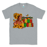 Heather Grey Remember your roots Afro American Classic Tee - RanaPortraitStore