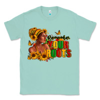 Seafoam Remember your roots Afro American Classic Tee - RanaPortraitStore
