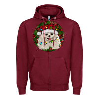 Burgundy Christmas pomeranian Zipper Hoodie - RanaPortraitStore