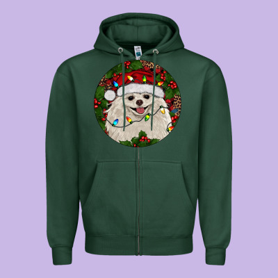 Zipper Hoodie Christmas pomeranian