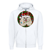 White Christmas pomeranian Zipper Hoodie - RanaPortraitStore