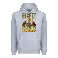 Heather Grey desert child cactus Premium Hoodie - NancyCooperArtShop